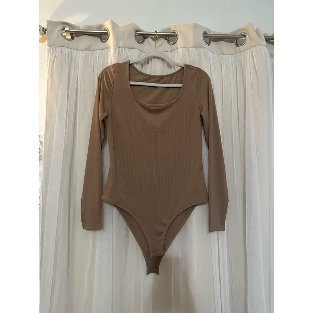 Yozy Ribbed Long Sleeve Scoop Neck Bodysuit